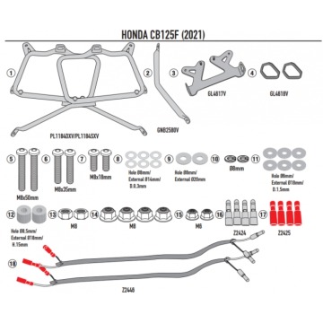 GIVI STELAŻ KUFRÓW BOCZNYCH MONOKEY HONDA CB 125F