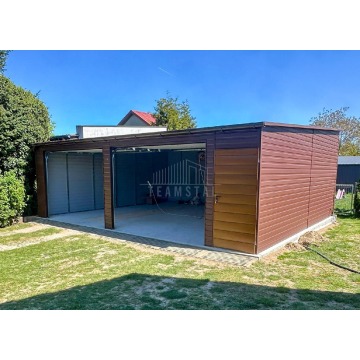 Garaż blaszany 8x6m 2x brama segmentowa drzwi... - Garaże i wiaty - Bydgoszcz - zdjęcie 4