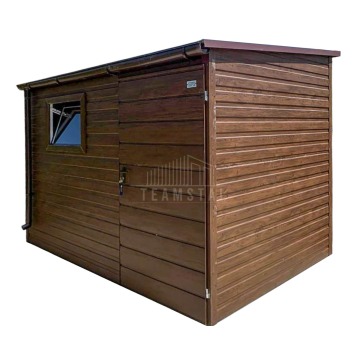 Schowek domek ogrodowy 3x2m drzwi okno ciemny orzech dach rynna TS1129