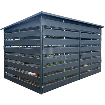 Wiata śmietnikowa 4x2m Antracyt - furtka TS1139