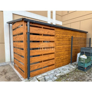 Schowek domek ogrodowy 2,5x4m + wiata 1,5 m drzwi... - Altany, domki, namioty - Police - zdjęcie 2