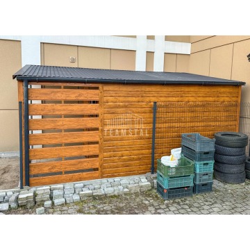 Schowek domek ogrodowy 2,5x4m + wiata 1,5 m drzwi... - Altany, domki, namioty - Police - zdjęcie 4