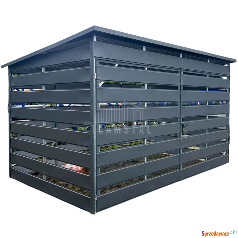 Wiata śmietnikowa 4x2m Antracyt - furtka TS1139 - Pozostała architektura... - Mrągowo