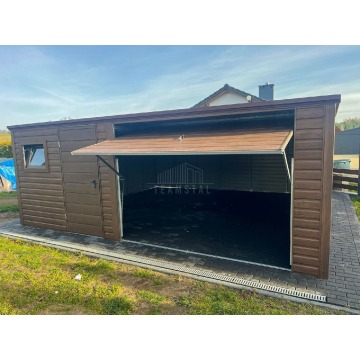 Garaz blaszany 5,5x6m - brama uchylna - drzwi... - Garaże i wiaty - Morąg - zdjęcie 3