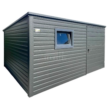 Schowek - domek ogrodowy 3x3m - drzwi - okno - antracyt - dach  TS1202