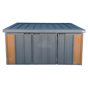 Zabudowa koszy na śmieci wiata obudowa kubłów  177 x 65 x110 cm  3x 120L  TS1222