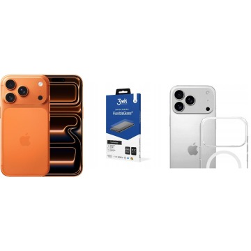 Smartfon Apple iPhone 17 Pro 5G 12/256GB Pomarańczowy (MG8H4) + FlexibleGlass + Etui Armor MagCase