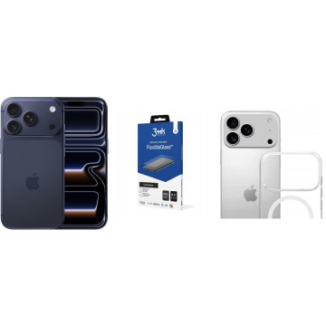 Smartfon Apple iPhone 17 Pro 256GB Głębinowy Błękit (MG8J4) + FlexibleGlass + Etui Armor MagCase