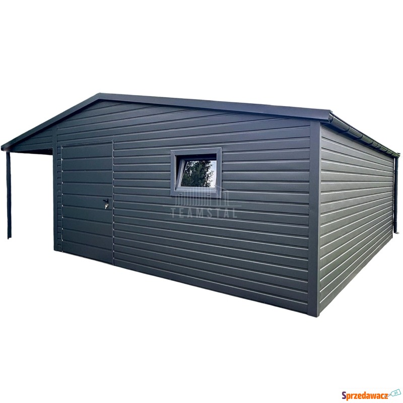 Schowek domek ogrodowy 4,5x5m + wiata 1,5m drzwi... - Altany, domki, namioty - Kłodzko