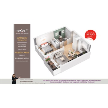 Mieszkanie dwupokojowe Wrocław,   33 m2 - Sprzedam - zdjęcie 4