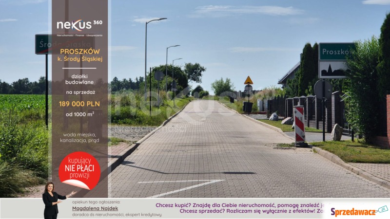 Działka budowlana Proszków sprzedam, pow. 1000 m2  (10a)