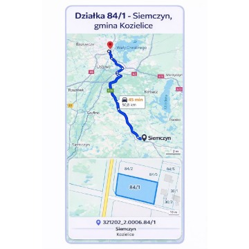 Działka Siemczyn sprzedam, pow. 1134 m2  (11.3a), uzbrojona - zdjęcie 3