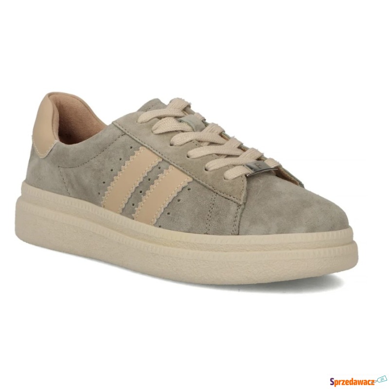 Khaki skórzane półbuty damskie Filippo DP7499/26 - Półbuty damskie - Nowa Ruda