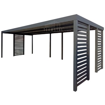 Carport PREMIUM - Wiata samochodowa 7x3 antracyt dodatkowa zabudowa TS1229