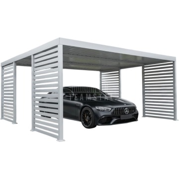 Carport PREMIUM - Wiata samochodowa 5x5 - biały - dodatkowa zabudowa TS1245