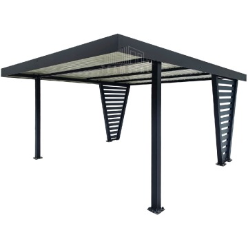 Carport V PREMIUM 4x5m - Wypełnienie panelami - Wiata samochodowa TS1261