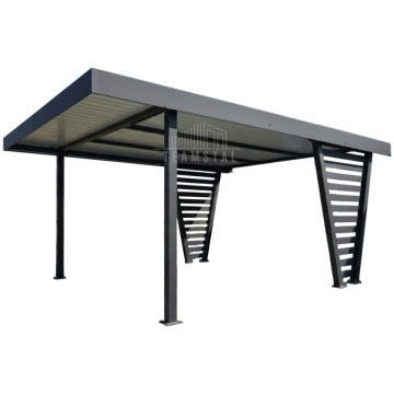 Carport V PREMIUM 4x5m - Wypełnienie panelami - Wiata samochodowa TS1262