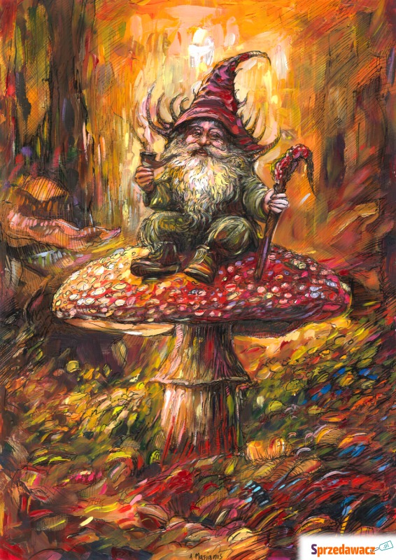 Skrzat i Muchomor - mitologia słowiańska akryl... - Obrazy - Toruń