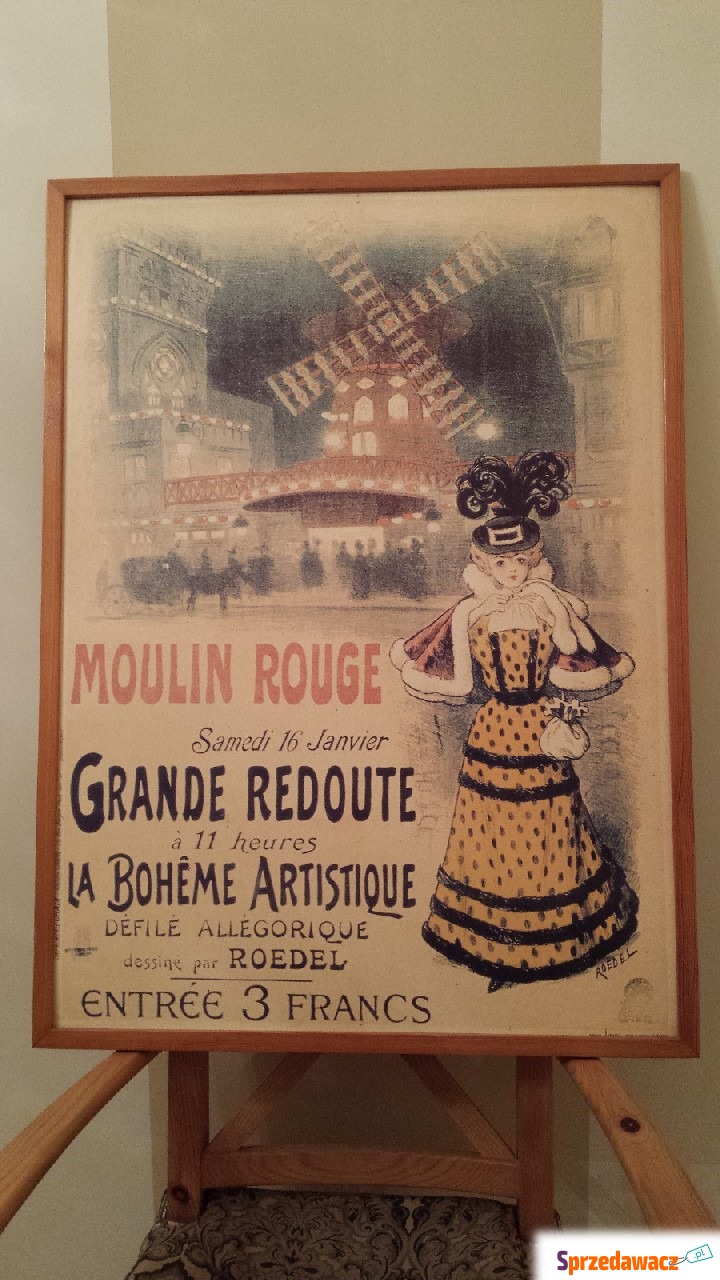 Plakat w stylu vintage Moulin Rouge...