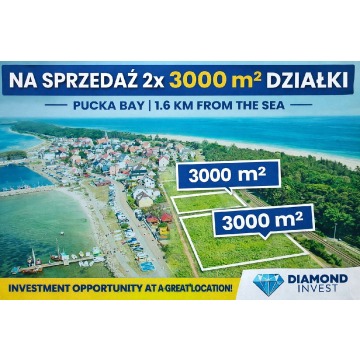 Działki inwest 1,6 km do Zatoka Pucka Hel