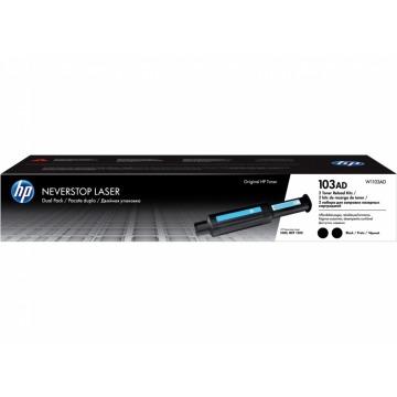 Oryginalny zestaw dwóch tonerów do uzupełniania czarnego tonera HP 103AD Neverstop (W1103AD)