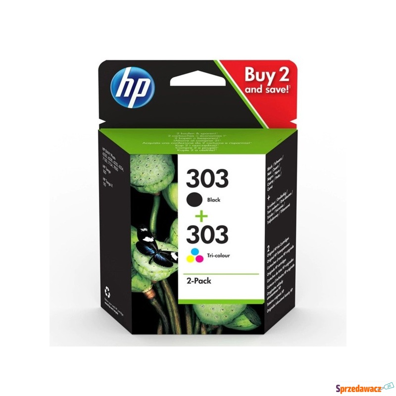 HP oryginalny zestaw tuszy 3YM92AE, HP 303, CMYK,... - Tusze, tonery - Wodzisław Śląski