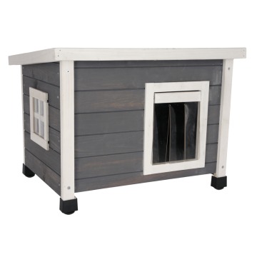 Kerbl Pet domek dla kota Rustica, biały/szary - Dł. x szer. x wys.: 57 x 45 x 43 cm
