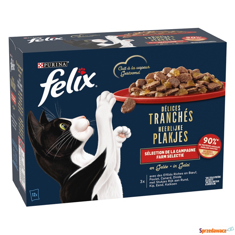 Felix Deliciously Sliced w galarecie, 12 x 80... - Karmy dla kotów - Inowrocław