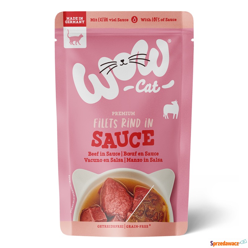 WOW Cat w sosie, 8 x 85 g - Wołowina