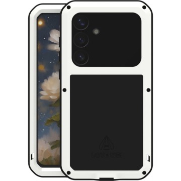 Etui pancerne + szkło LOVE MEI Powerful do Galaxy S25 Plus, białe