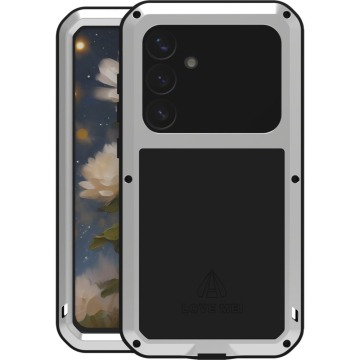 Etui pancerne + szkło LOVE MEI Powerful do Galaxy S25 Plus, srebrne