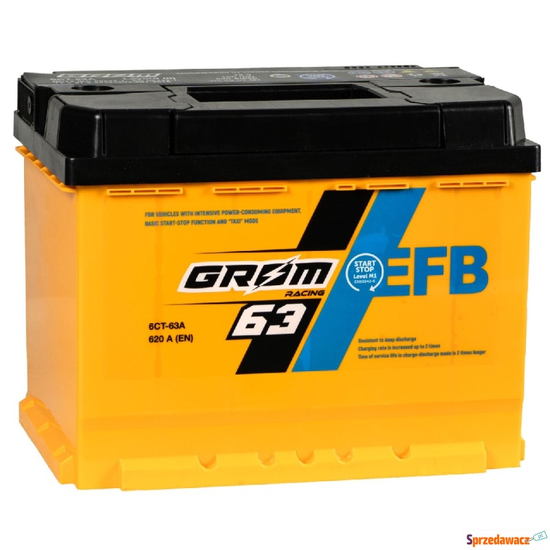 Akumulator Grom Racing efb 63Ah 620A niski - Akumulatory - Ciechanów
