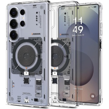 Etui Spigen Ultra Hybrid Mag do MagSafe do Galaxy S25 Ultra, przezroczysto-wzorzyste (Neo One)