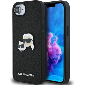 Etui Karl Lagerfeld Hardcase Fixed Glitter Karl and Choupette Heads Metal Pin do iPhone 17e / 16e, c