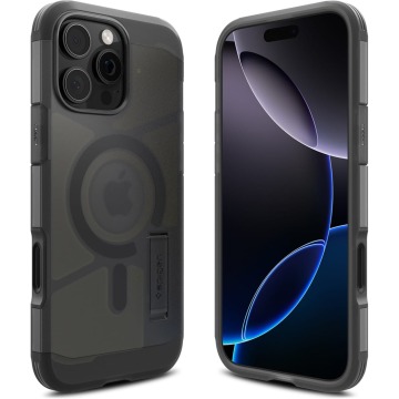 Etui z osłoną przycisku Spigen Tough Armor T Mag (CC) do MagSafe do iPhone 16 Pro, przydymione