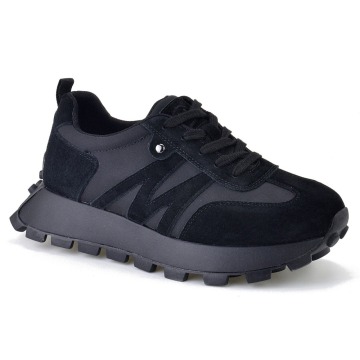 Czarne skórzane sneakersy damskie Vinceza 41520