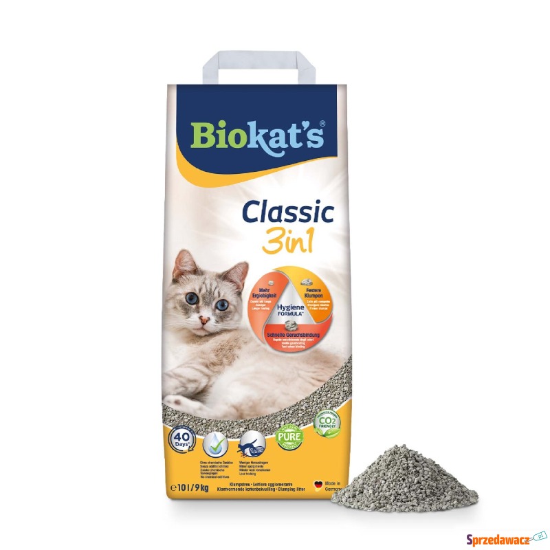 Biokat's Classic 3in1 bezzapachowy - 10 l - Żwirki do kuwety - Ostrołęka