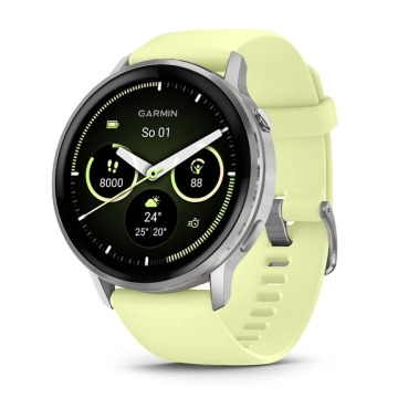 Garmin Venu 4 45mm Silver z silikonowym paskiem w kolorze Citron