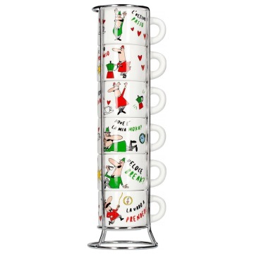 Bialetti Italia Do Espresso 6 x 60 ml biały
