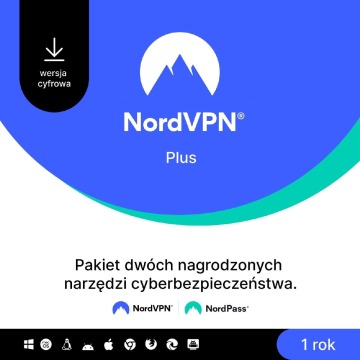 Vpn (virtual private network) NordVPN Plus (VPN i Menedżer haseł) ESD - subskrypcja na rok