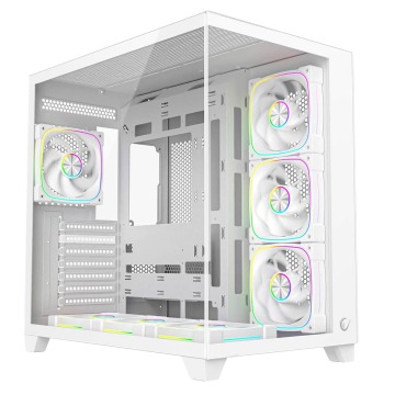 Rampage Obudowa PC ze szkłem hartowanym SEALITE 7x wentylator ARGB PWM Biała