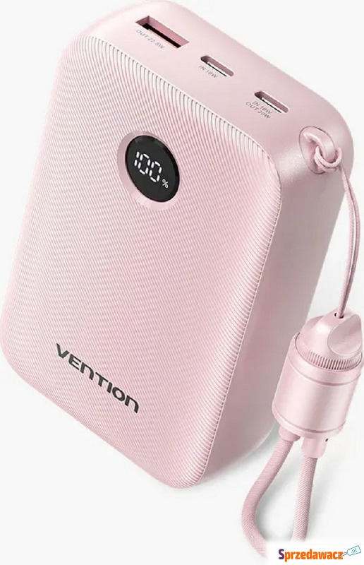 Vention 20000 mAh 2x USB-C 1x USB-A 22.5W różowy - Power banki - Boguszów-Gorce