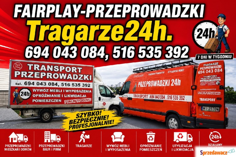 Przeprowadzki + Transport Mebli | Tragarze |... - Pozostałe usługi dostawcze - Warszawa