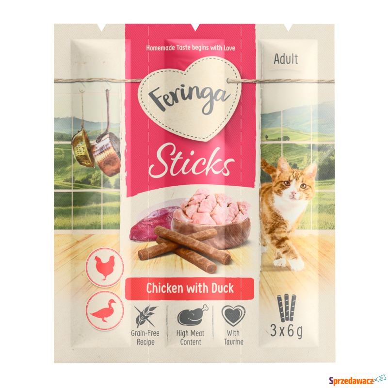 Feringa Sticks, kurczak i kaczka - 9 x 6 g - Przysmaki dla kotów - Bydgoszcz