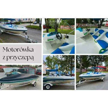 Inna  - Łódź motorowa 5 os 120KM Zamiana ZAREJESTR. Motorówka Przyczepa Bimini