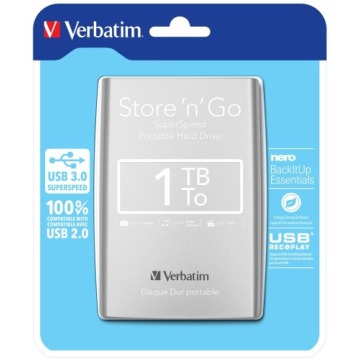 Verbatim Store 'n' Go zewnętrzny dysk twarde 1000 GB Srebrny