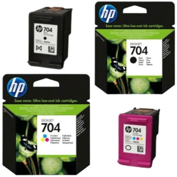 Zestaw oryginalnych tuszy HP 704 czarny i kolor (CN692AE + CN693AE)