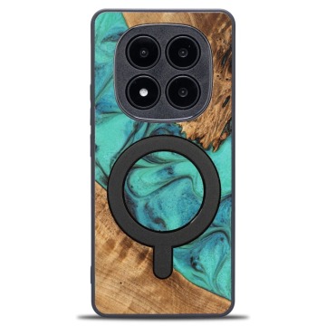 Drewniane etui do Xiaomi Redmi Note 14 Pro 5G / Xiaomi Poco X7, Bewood Unique Turquoise do MagSafe