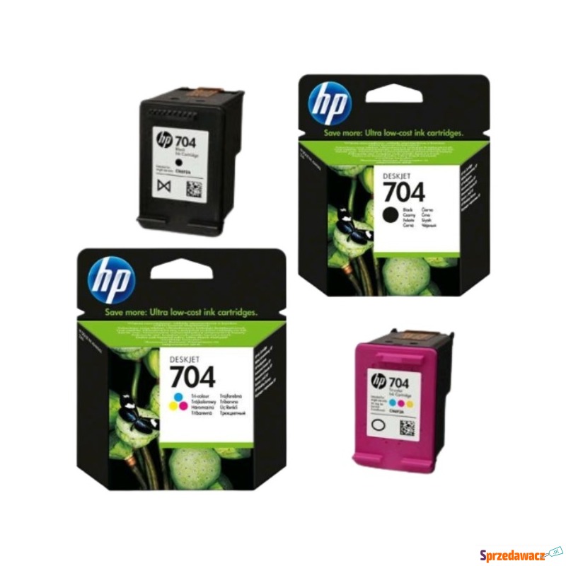 Zestaw oryginalnych tuszy HP 704 czarny i kolor... - Tusze, tonery - Żory