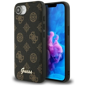 Etui Guess Peony Script Logo MagSafe do iPhone 17e / 16e, czarne